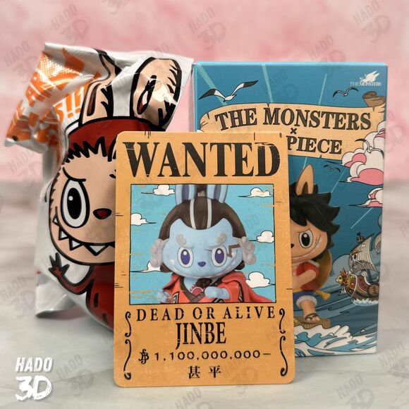 Labubu JINBE POP MART - The Monsters x One Piece Figure Toy Doll JINBE - Picture 2 of 7